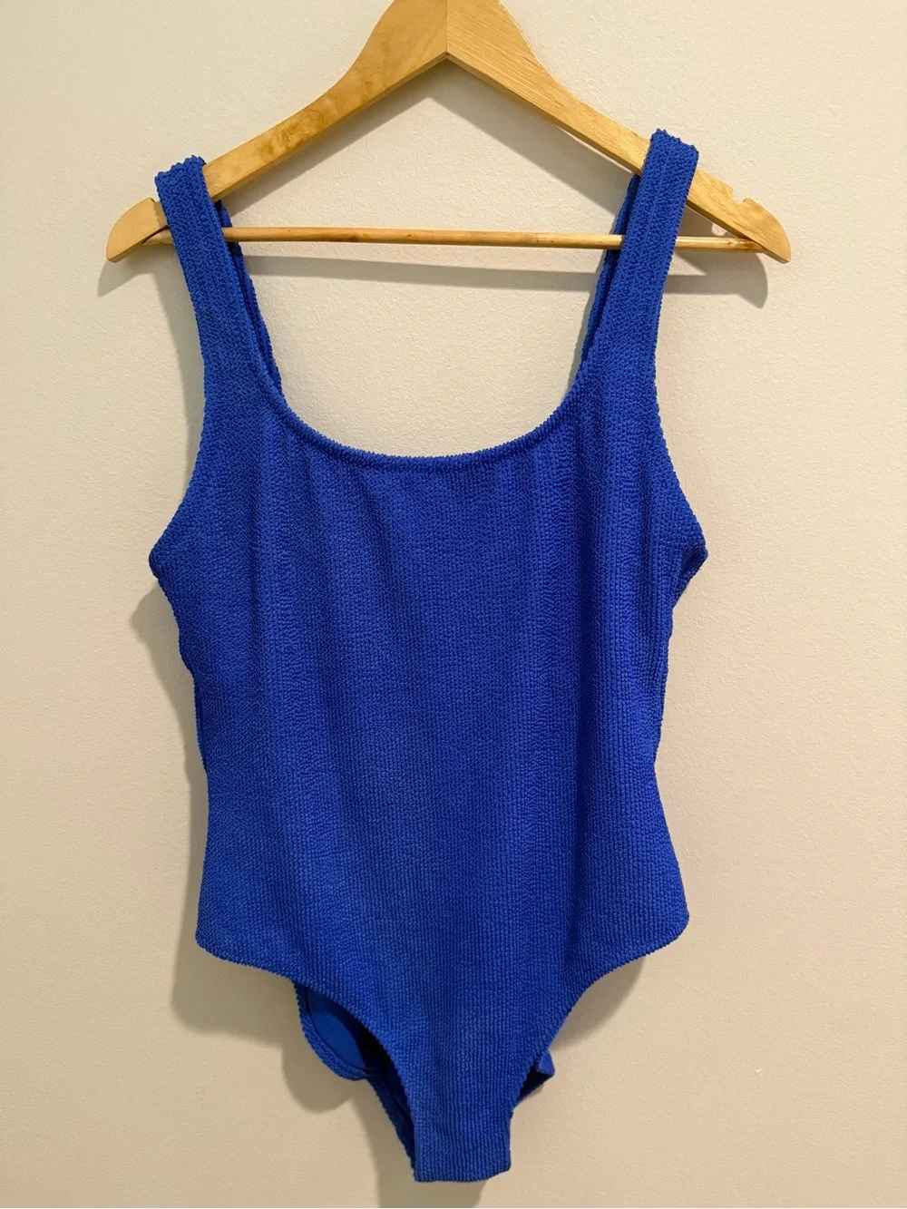 Shade & Shore Royal Blue Classic Preppy One Piece Swim Suit Scoop Neck XL 12-14